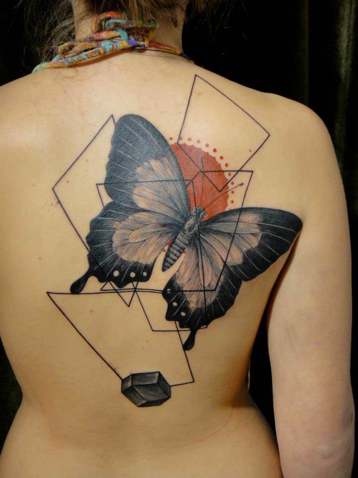 ... with graphic designs to create this artistic abstract tattoo design