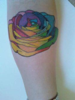 rainbow rose tattoo design flower feminine girls cute fun colorful symbol of love passion