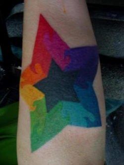 rainbow star tattoo design symbol of heaven god and religion special celebrity