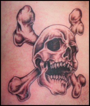 skull and crossbones tattoo cross bones symbol death cemetery warning poison pirate