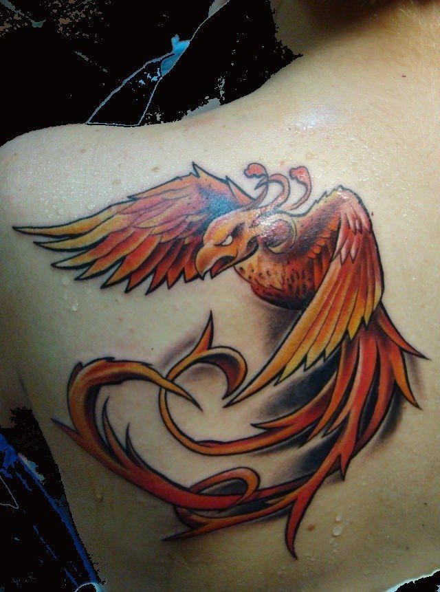 Image result for phoenix rising from ashes tattoos for women. 