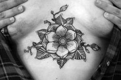 A flower mandala tattoo design by illustrator and artist David Hale