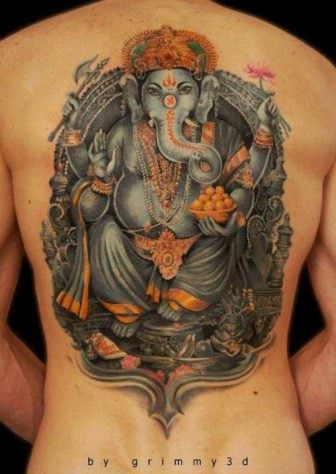 Tattoos of the God Ganesh Create a Skin Religion