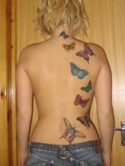 A collection of buttefly tattoos like this one can be added to over time